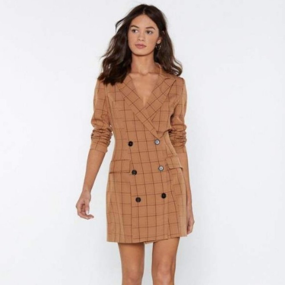 Nasty Gal "Check Her Go" Blazer Dress